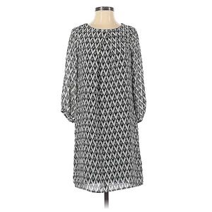 Black white tunic 3/4 sleeve dress K